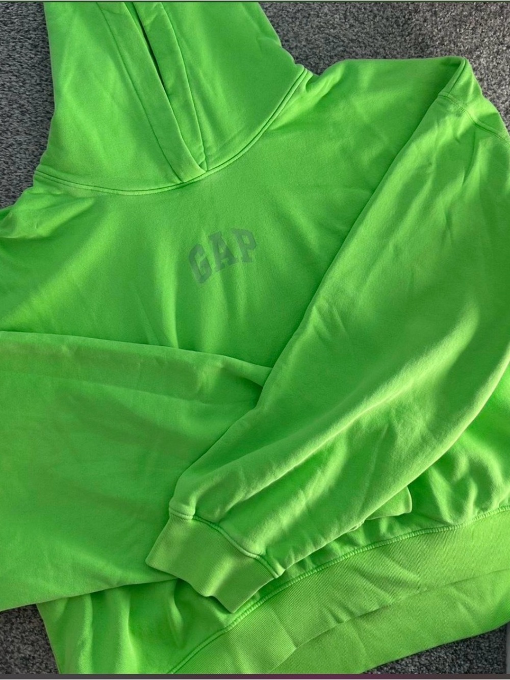 GAP Neon Green Vintage-soft logo hoodie